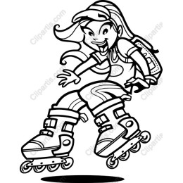 Energetic Roller-Skating Girl