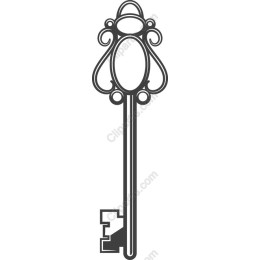 Elegant Vintage Key Drawing