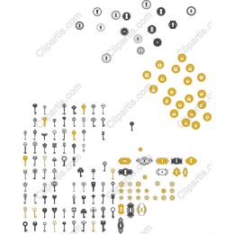 Elegant Key and Lock Icon Set