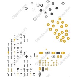 Charming Key and Lock Icons Set