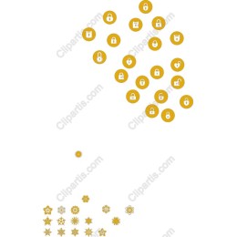 Golden Lock and Floral Clipart Collection