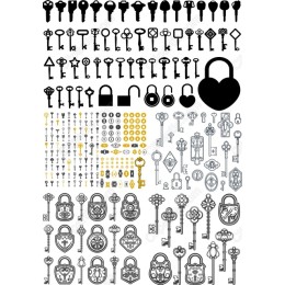 Vintage & Modern Keys and Padlocks Set