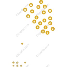 Whimsical Yellow Lock and Snowflake Set