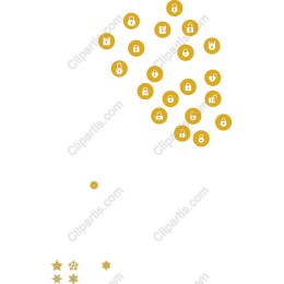Golden Lock Icons Set