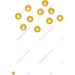 Golden Lock Icons Set