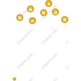 Yellow Lock Icons Set