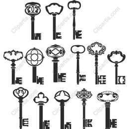 Vintage Decorative Keys Set