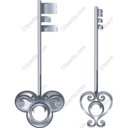 Ornate Silver Key Set