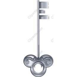 Silver Ornate Key