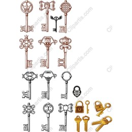 Vintage Keys and Locks Set