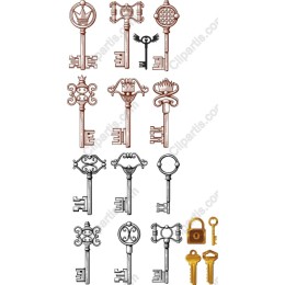 Vintage Ornate Key Set