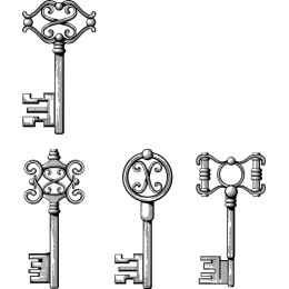 Vintage Ornate Keys Set