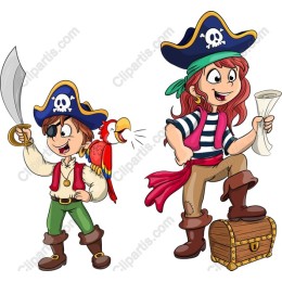Whimsical Pirate Characters Set