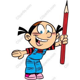 Cheerful Cartoon Pencil Character