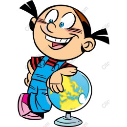 Cheerful Explorer: Child with Globe