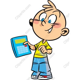 Cheerful Boy with Calculator