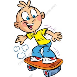 Playful Skateboarding Kid
