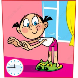 Cheerful Girl Stretching