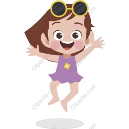 Cheerful Girl Jumping