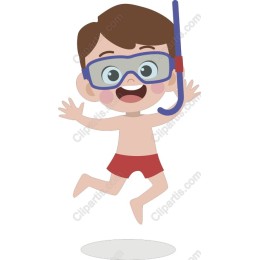 Cheerful Boy Snorkeling
