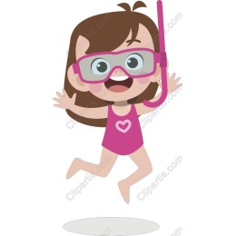 Cheerful Snorkeling Girl