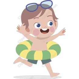 Cheerful Summer Child with Flotation Ring