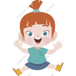 Cheerful Cartoon Girl