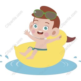 Joyful Child on Rubber Duck