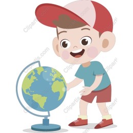 Charming Boy with Globe