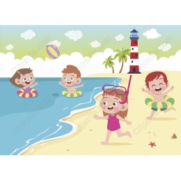 Joyful Summer Beach Scene