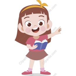 Cheerful Young Girl Reading