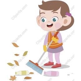 Eco-Friendly Girl Sweeping