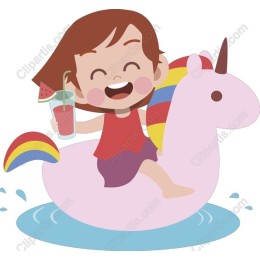 Joyful Child on Unicorn Float