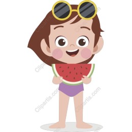Happy Summer Girl with Watermelon
