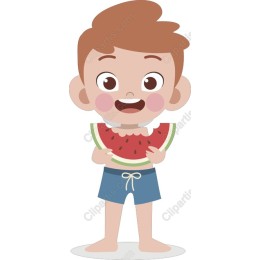 Joyful Boy with Watermelon