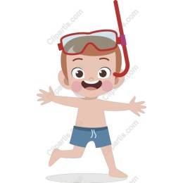 Joyful Snorkeling Boy