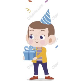 Festive Boy with Gift