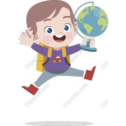 Joyful Explorer: Child with Globe