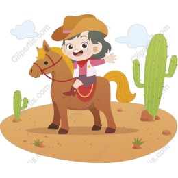 Fun Cowboy on Horse