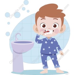 Charming Tooth Brushing Boy