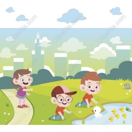 Childhood Wonders: Joyful Pond Play
