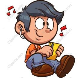 Cheerful Boy Enjoying Music