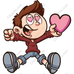 Cheerful Boy Holding Heart