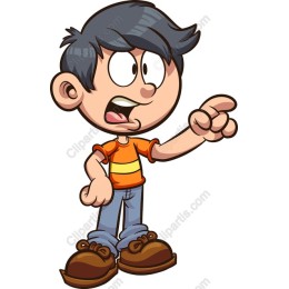 Energetic Cartoon Boy