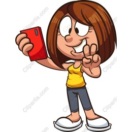 Cheerful Selfie Cartoon