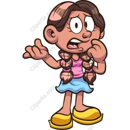 Expressive Young Girl Cartoon