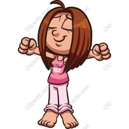 Cheerful Cartoon Girl