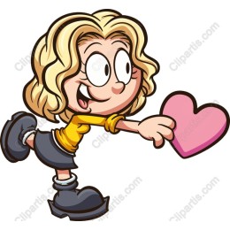 Cheerful Girl with Heart
