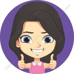 Cheerful Girl Giving Thumbs-Up