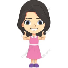 Cheerful Girl Thumbs-Up